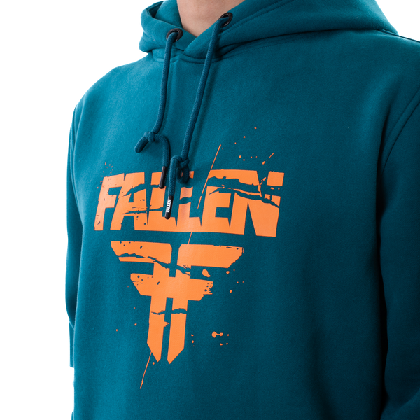 Fallen Cracked Hoodie Blue Coral/Orange