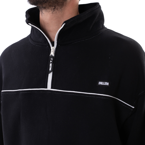 Fallen Half Zip Anorak Hoodie Black/White