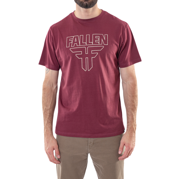 fallen Insignia Tee - Crimson/Off White