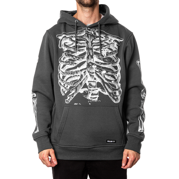Fallen Skeleton Hoodie Asphalt/Off White