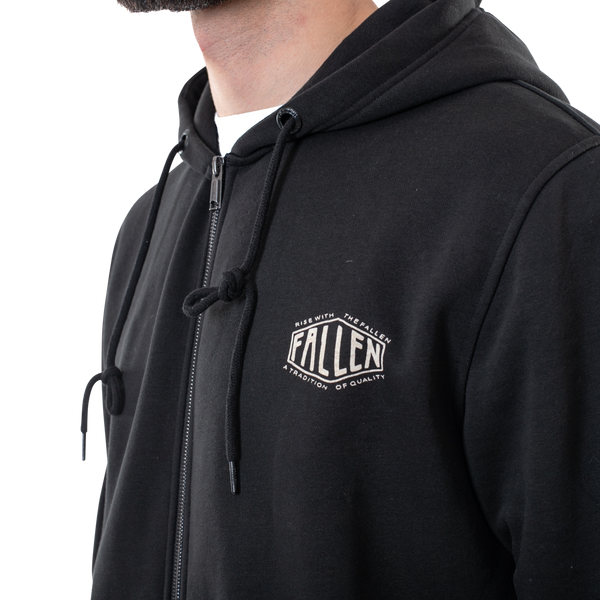 Fallen Tradition Zip Hoodie - Black/White