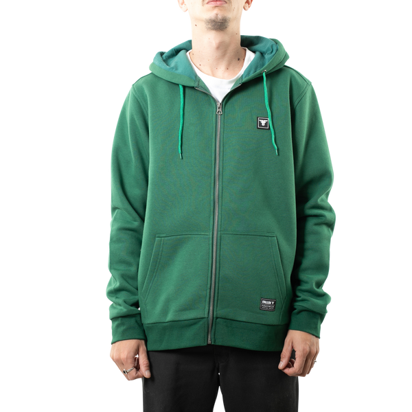 fallen Zip Hoodie - Emerald Green/Black