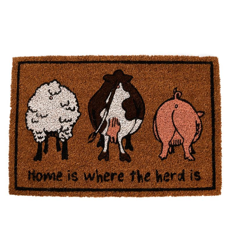 fallen fruits COIR DOORMAT ( HOME IS WHERE THE HERD IS )