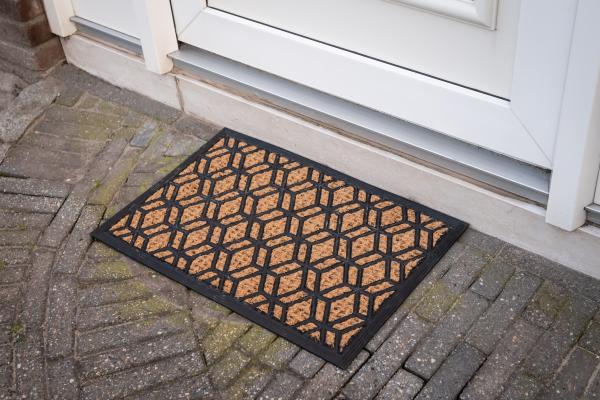 Fallen Fruits DOORMAT RUBBER COIR GEOMETRIC DIAMOND PATTERN