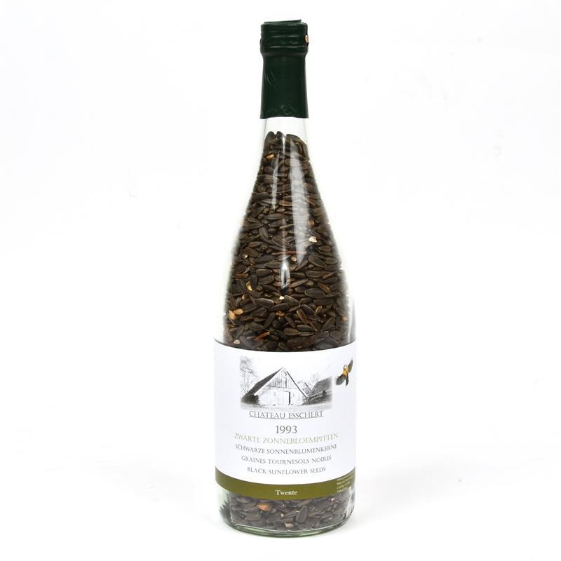 fallen fruits BLACK SUNFLOWER SEEDS IN WINE BOTTLE