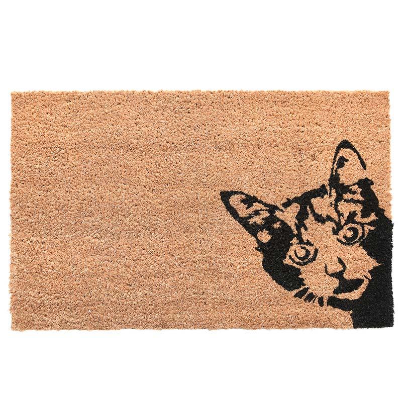 fallen fruits COIR DOORMAT PEEK-A-BOO CAT