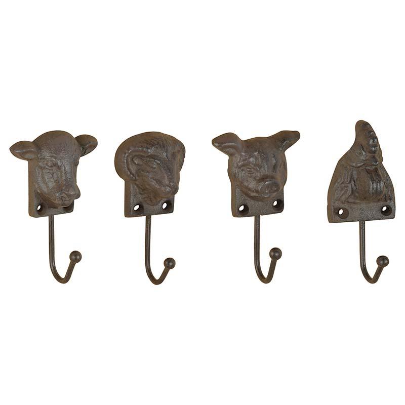 fallen fruits FARM ANIMAL HEAD HOOK ASSORTED