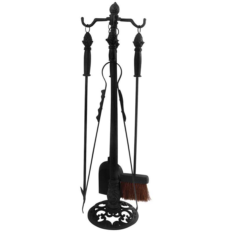 fallen fruits FIREPLACE TOOLS (4) WITH STAND (BLACK)
