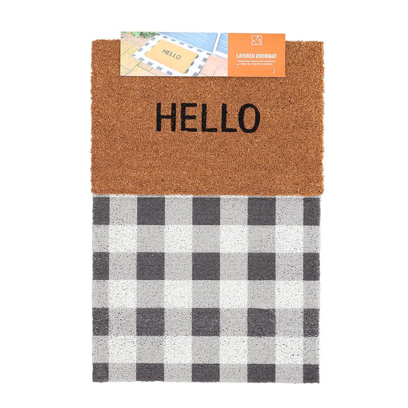 fallen fruits LAYERED DOORMAT SET CHECKED PATTERN