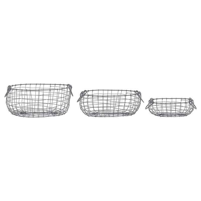 fallen fruits OVAL WIRE BASKET (SET OF 3)