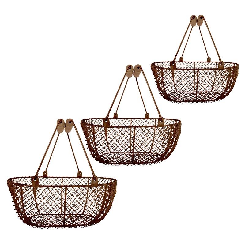fallen fruits OVAL WIRE BASKET X 3