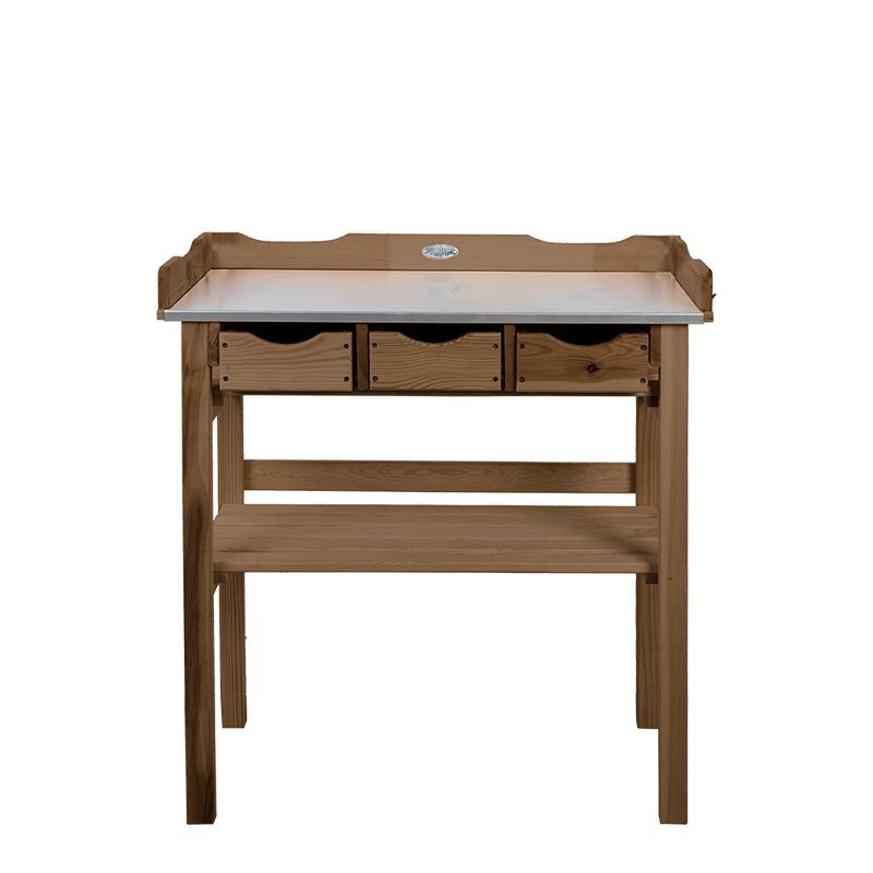 fallen fruits POTTING TABLE WITH DRAWERS BROWN
