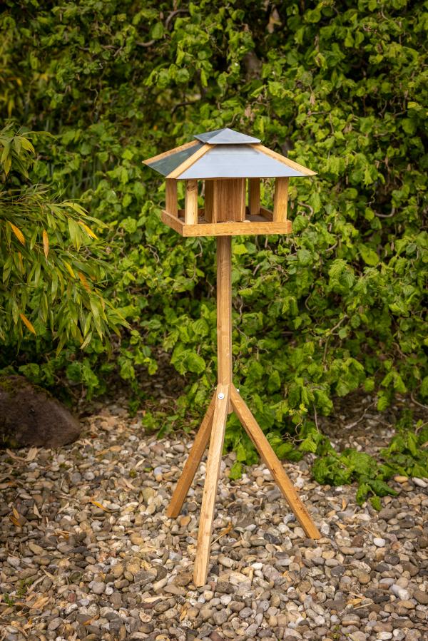 Fallen Fruits SQUARE OAK BIRD TABLE WITH SILO