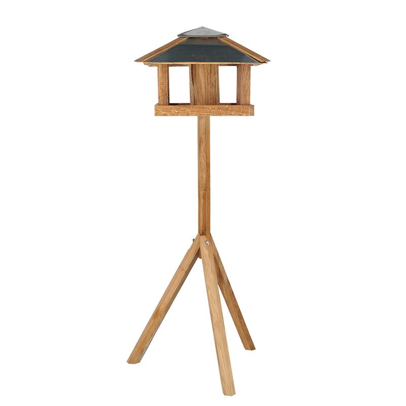 fallen fruits SQUARE OAK BIRD TABLE WITH SILO