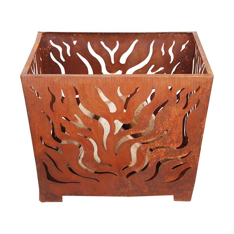fallen fruits SQUARE RUSTY FIREBASKET (MEDIUM)
