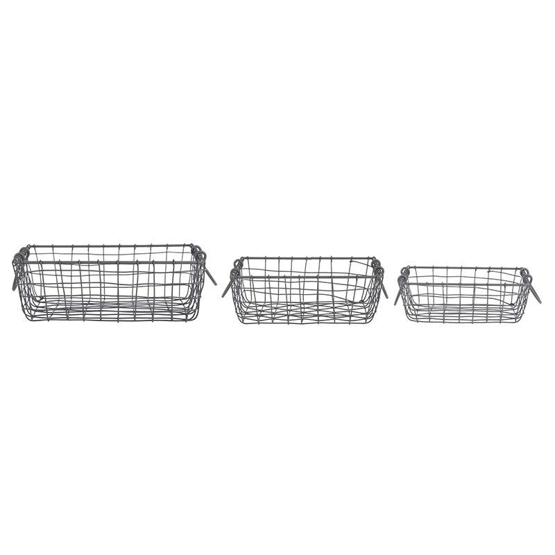 fallen fruits SQUARE WIRE BASKET (SET OF 3)