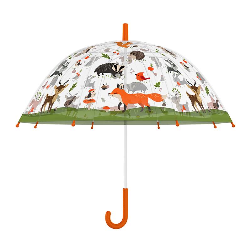 fallen fruits KIDS UMBRELLA TRANSPARENT FOREST ANIMALS