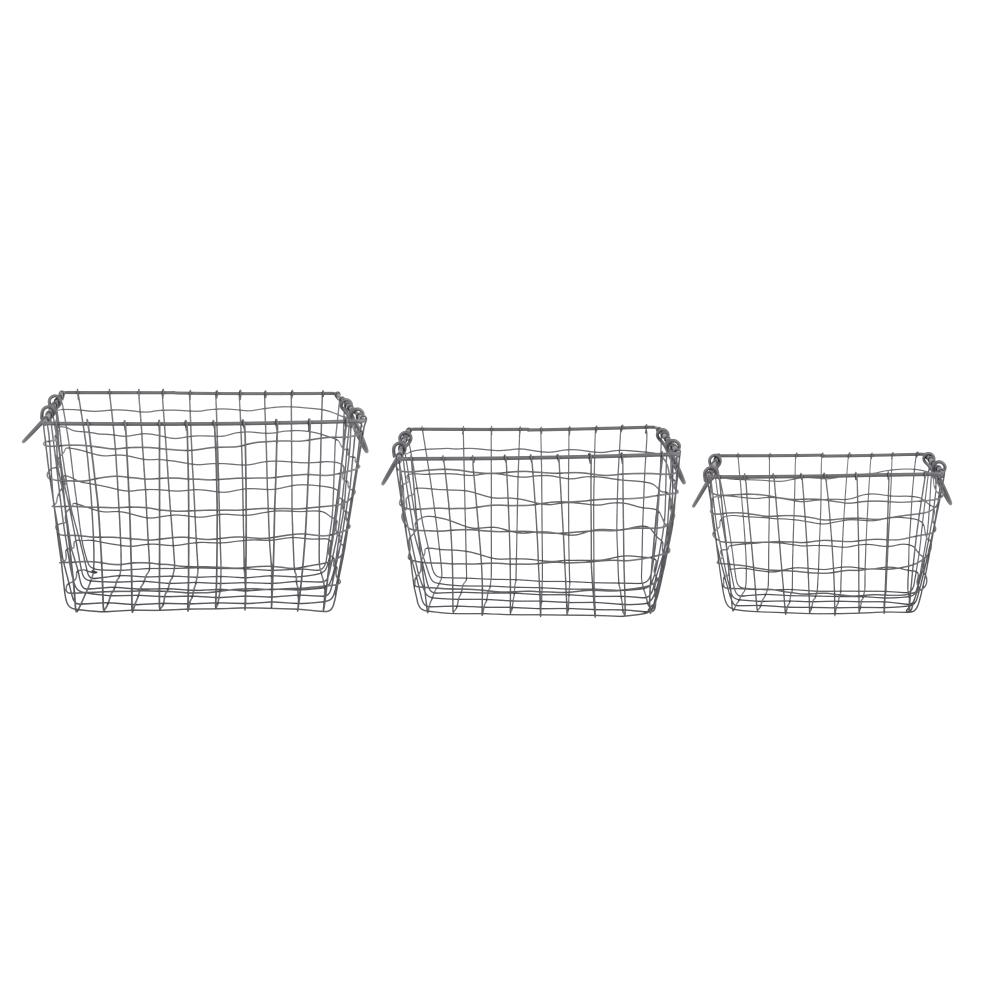 fallen fruits LARGE RECTANGULAR WIRE BASKETS (SET OF 3)