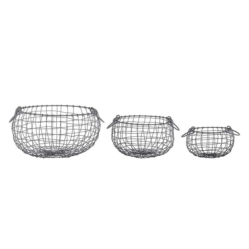 fallen fruits SMALL PEAR SHAPE WIRE BASKET (SET OF 3)