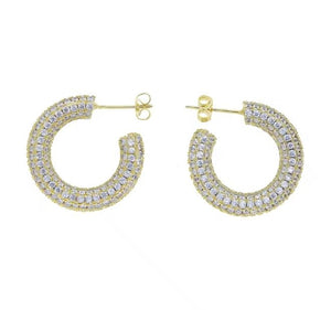 fallon 360 PAVÉ HOOP EARRINGS - GOLD