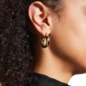 Fallon 360 TUBE HOOP BOLD EARRINGS - GOLD