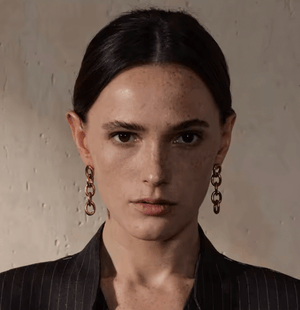 Fallon ALEXANDRIA CHAIN LINK EARRINGS - RHODIUM