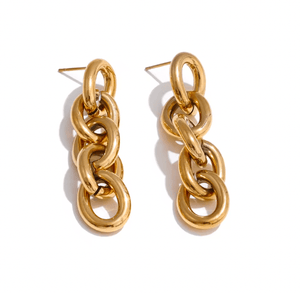 Fallon ALEXANDRIA CHAIN LINK EARRINGS - RHODIUM