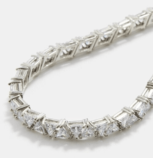 Fallon CAIRO TENNIS NECKLACE - RHODIUM
