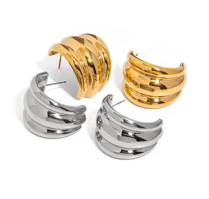 fallon CAMILLA RIBBED HOOPS