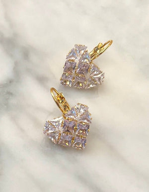 Fallon CLUSTER HEART DROPS - RHODIUM DELICATES