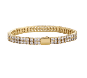 fallon GRACE DOUBLE ROW TENNIS BRACELET - GOLD