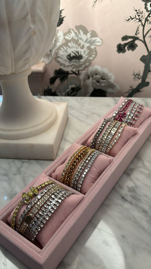 Fallon GRACE DOUBLE ROW TENNIS BRACELET - RHODIUM