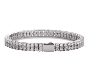 fallon GRACE DOUBLE ROW TENNIS BRACELET - RHODIUM
