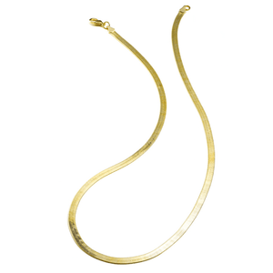 fallon HAILEY HERRINGBONE CHAIN NECKLACE LONG - GOLD