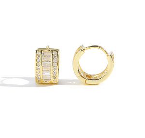 Fallon MINI CHANNEL HUGGIES - Rhodium