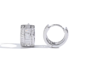 fallon MINI CHANNEL HUGGIES - rhodium