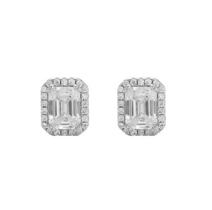 Fallon MINI EMERALD CUT STUD EARRINGS - Gold