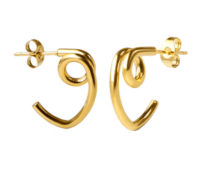 Fallon MINI SCULPTURAL TWIST HOOPS - RHODIUM