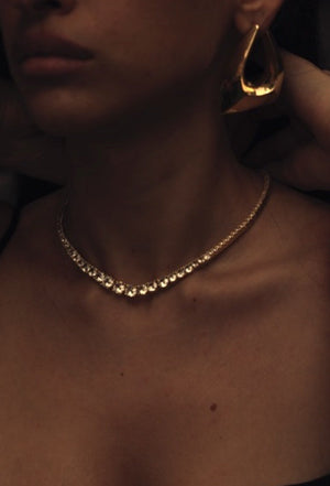 Fallon MONACO RIVIERE TENNIS CHAIN NECKLACE - GOLD