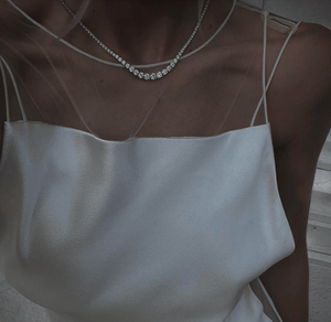 Fallon MONACO RIVIERE TENNIS NECKLACE - RHODIUM