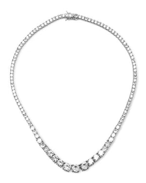 fallon MONACO RIVIERE TENNIS NECKLACE - RHODIUM
