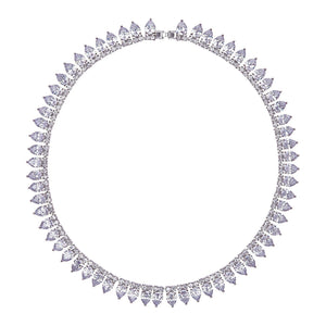 fallon MONARCH POINTED COLLAR NECKLACE - RHODIUM