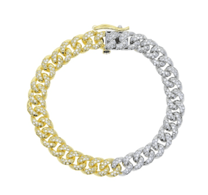 fallon PAVE CURB SWAG BRACELET - COMBO