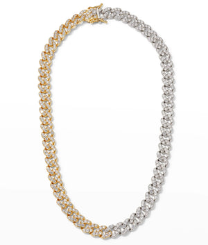 fallon PAVÉ CURB SWAG NECKLACE - COMBO