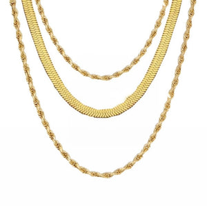 Fallon ROPE AND HERRINGBONE SETS - GOLD