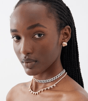 Fallon RUTH PAVÉ CURB CHOKER NECKLACE - RHODIUM