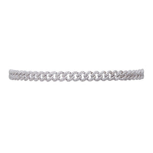 fallon RUTH PAVÉ CURB CHOKER NECKLACE - RHODIUM