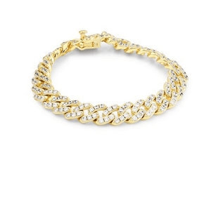 fallon RUTH PAVE CURB SWAG BRACELET - GOLD