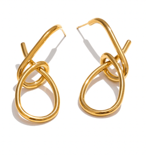 Fallon SCULPTURAL TWIST EARRINGS - RHODIUM