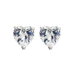 fallon SOLITAIRE HEART STUD EARRINGS